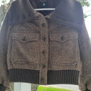 BANANA REPUBLIC, Tweed bomber jacket, Size, Medium-Petite